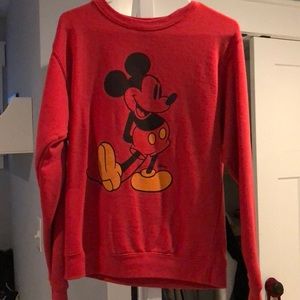 Red Junk Food Mickey Mouse Sweatshirt